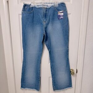 Watch LA Blue Denim Jeans Women’s Size 19/20 Fray Waist Hems 90s Y2K Flawed NWT